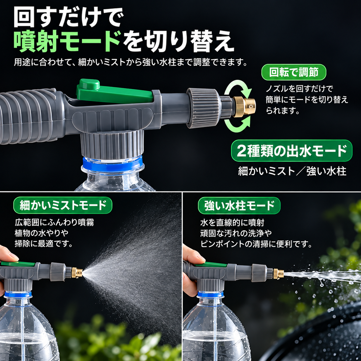 AquaJet Pro™ 2WAY 高圧ウォータースプレー